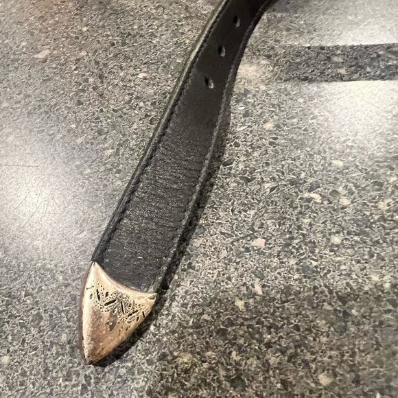 Brighton 39103 Black Leather Belt with Silver Buckle size 34 - Picture 4 of 9